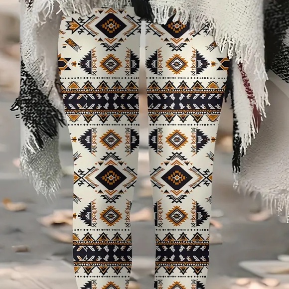 🌵Western/Tribal Print High Waist Leggings Casual Skinny Stretchy Leggings - Picture 2 of 12